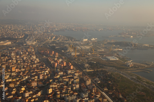 View of the Istanbul from the plane window