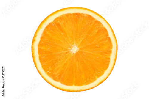 Orange slice orange isolated on white background. Orange close-up.