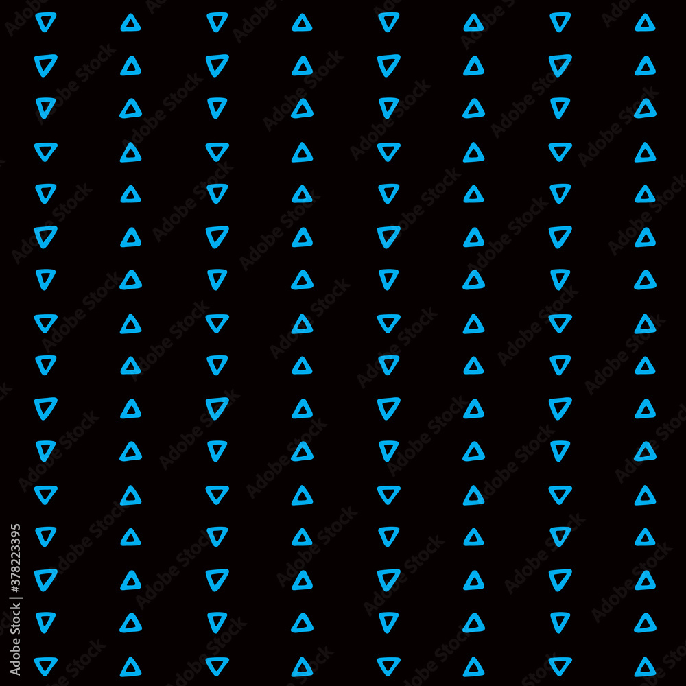 Obraz premium black and cyan blue hand drawn triangle stripes seamless pattern minimal design background great for branding and packaging