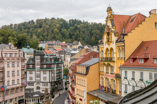 Beautiful streets and buildings of Karlovy Vary, Czechia
