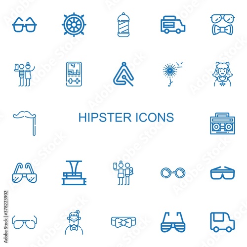 Editable 22 hipster icons for web and mobile