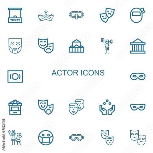 Editable 22 actor icons for web and mobile