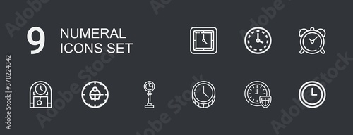 Editable 9 numeral icons for web and mobile