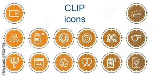 Editable 14 clip icons for web and mobile