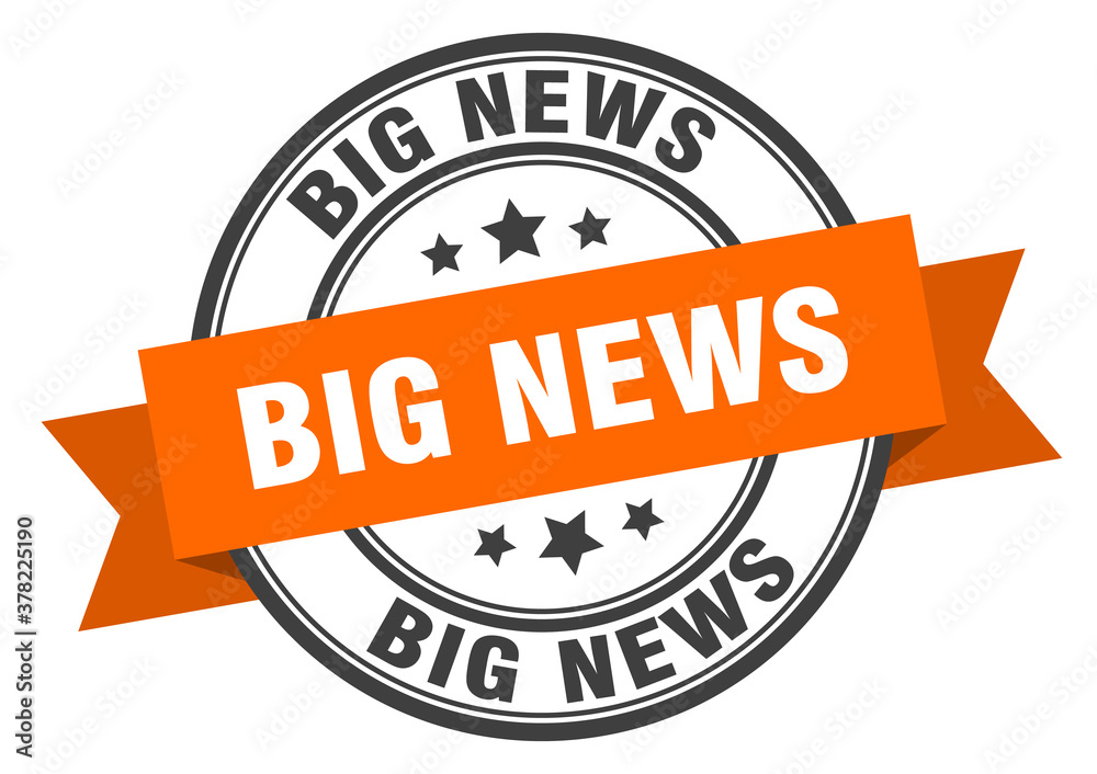 Obraz premium big news label sign. round stamp. band. ribbon