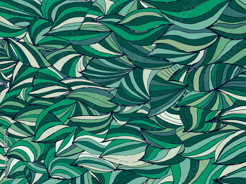 Green flowing abstract leaves