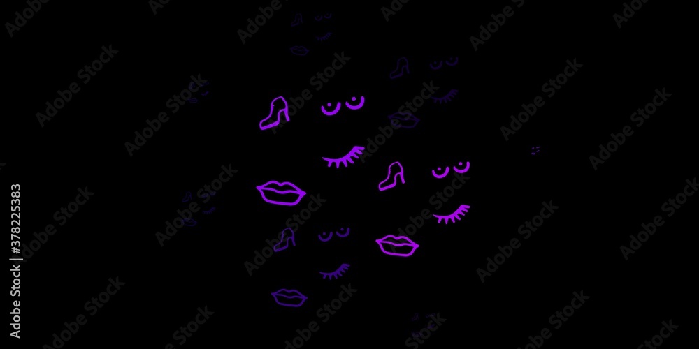 Dark Purple, Pink vector texture with women's rights symbols. Dark Purple, Pink vector texture with women's rights symbols.