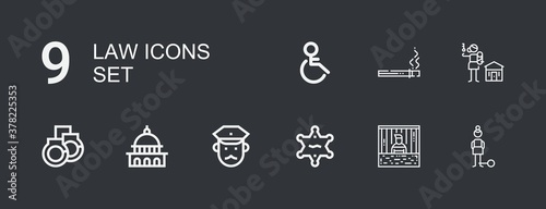 Editable 9 law icons for web and mobile