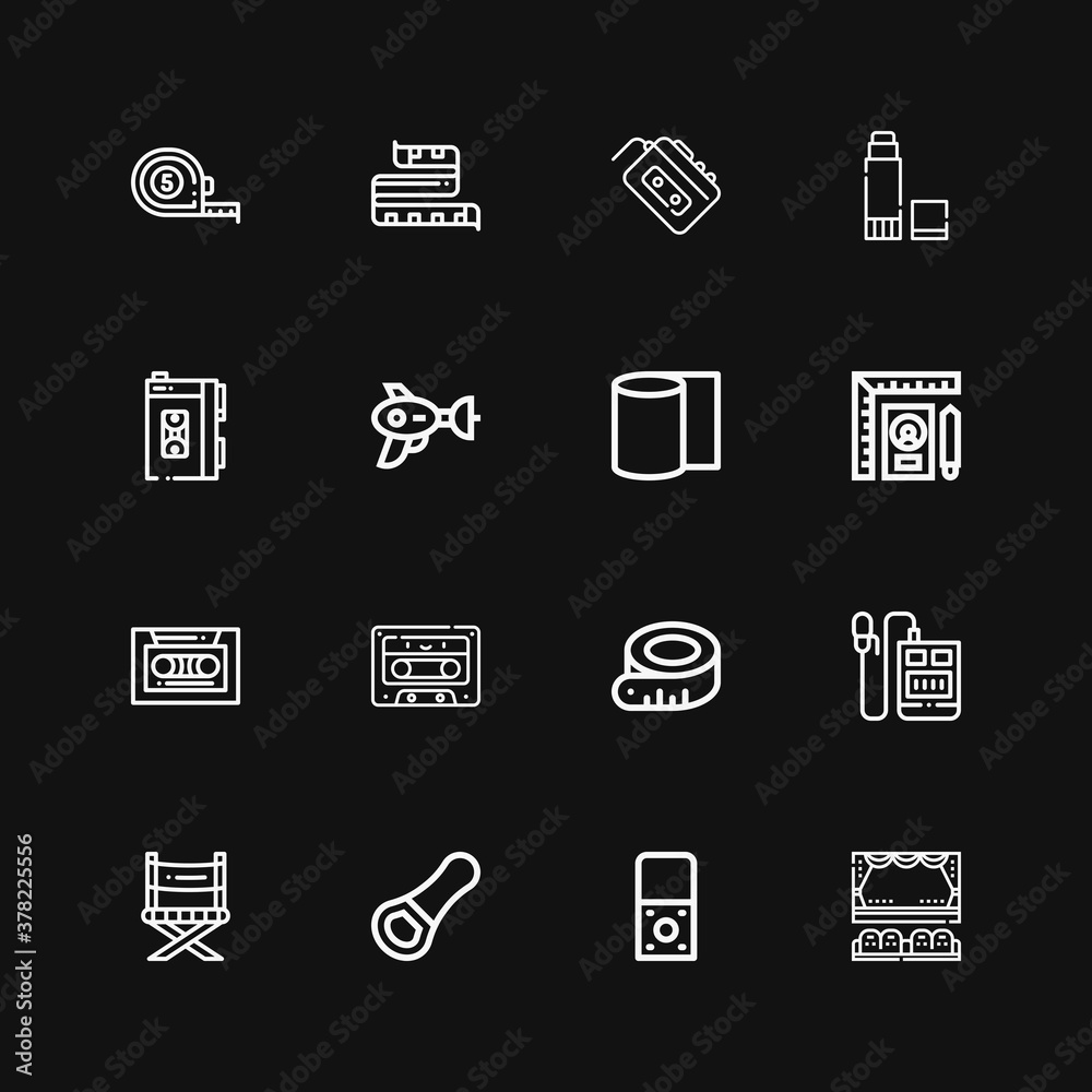 Editable 16 tape icons for web and mobile