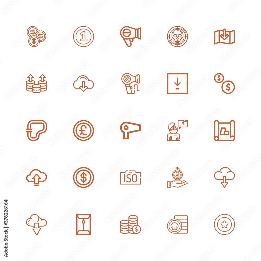Editable 25 token icons for web and mobile
