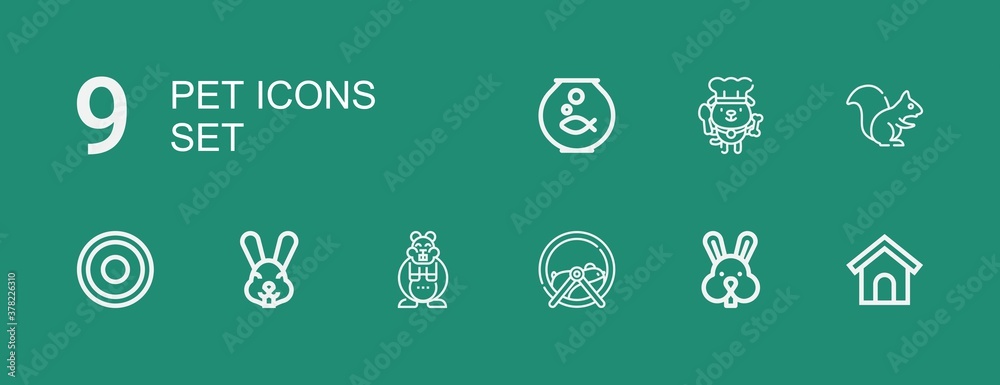 Editable 9 pet icons for web and mobile Editable 9 pet icons for web and mobile