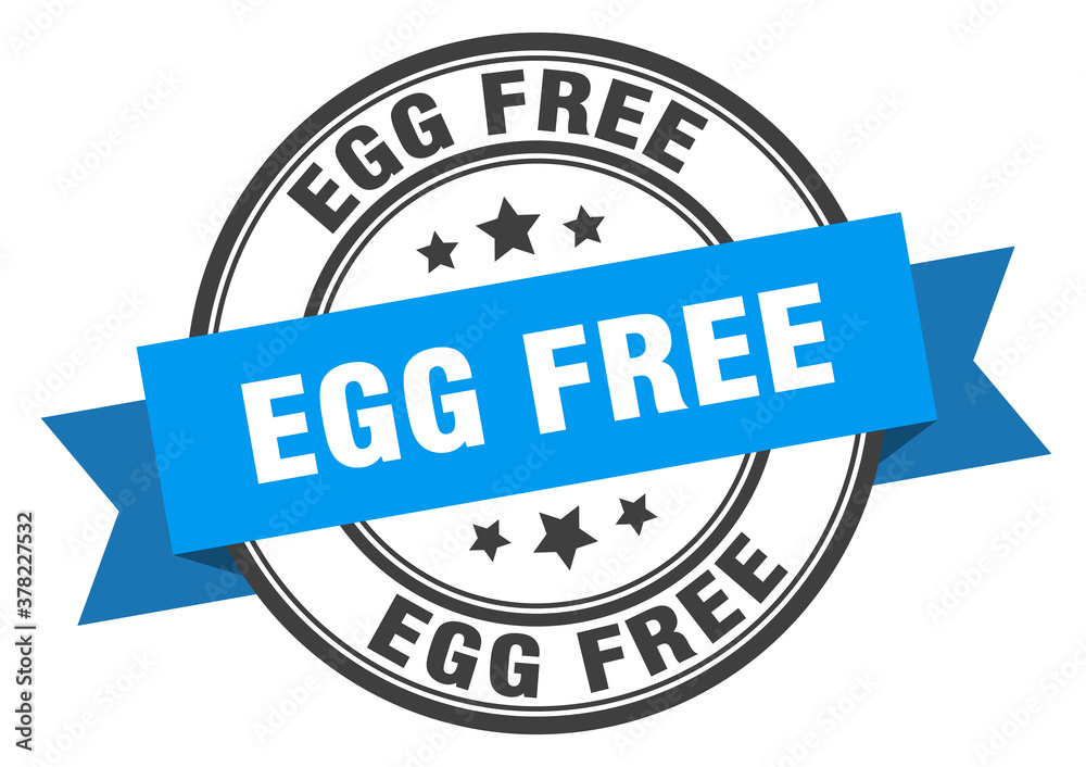 Fototapeta premium egg free label sign. round stamp. band. ribbon