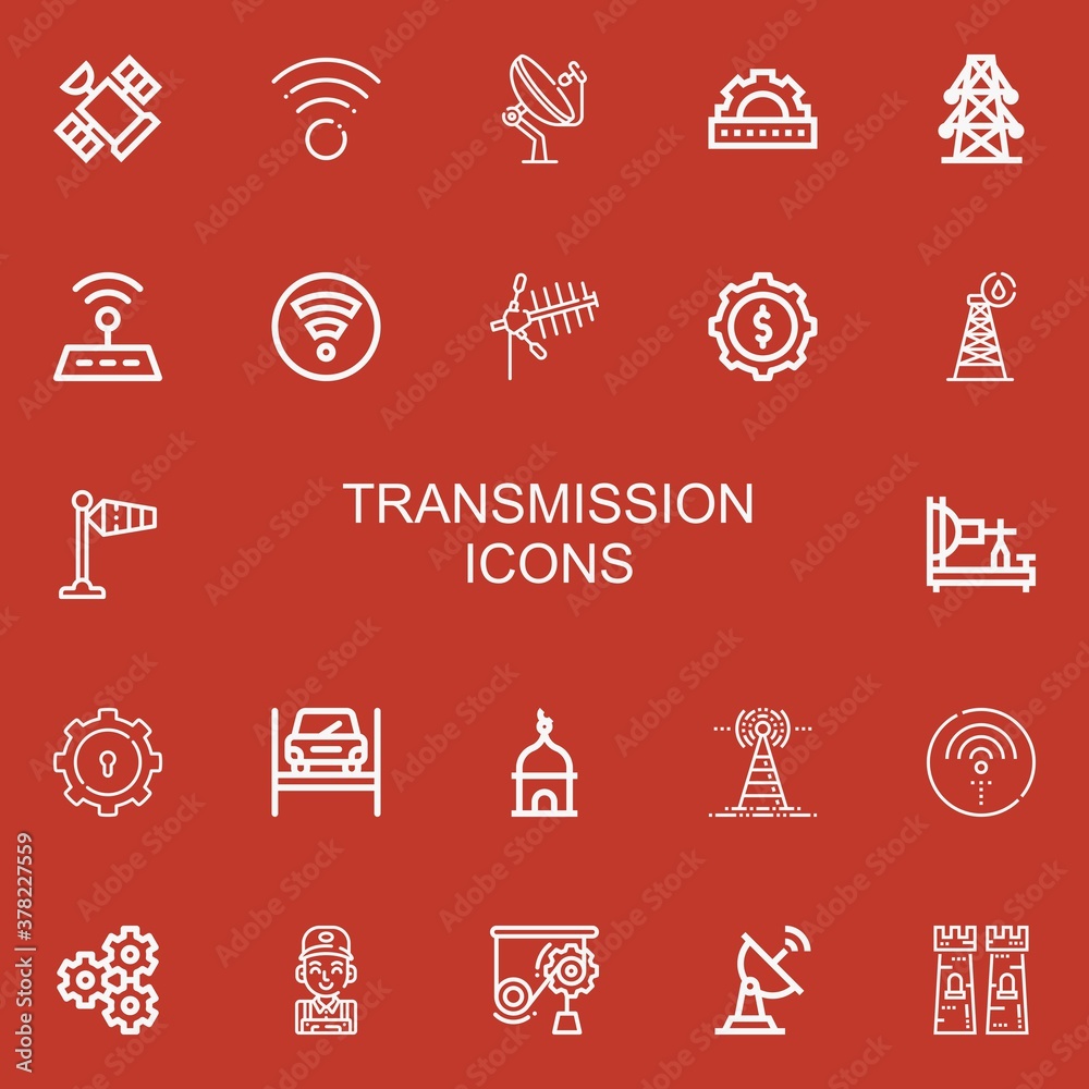 Editable 22 transmission icons for web and mobile