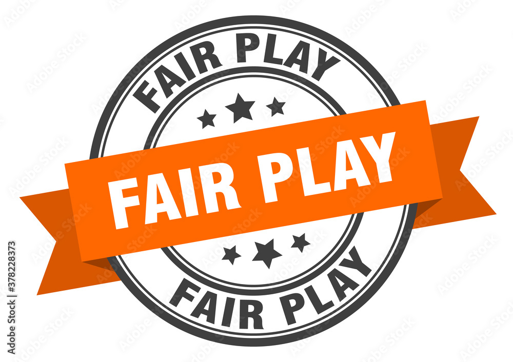 Obraz premium fair play label sign. round stamp. band. ribbon