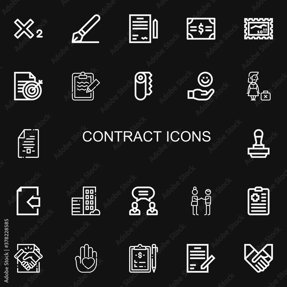 Editable 22 contract icons for web and mobile Editable 22 contract icons for web and mobile