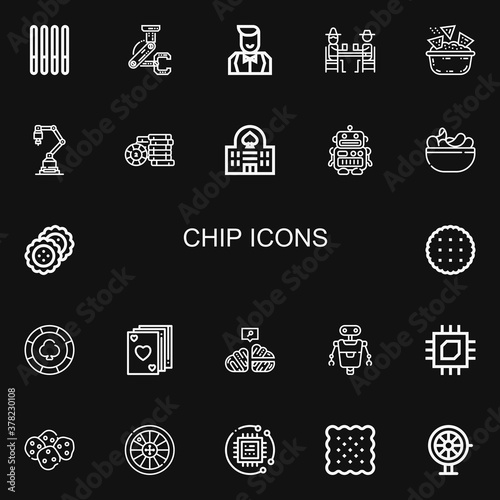 Editable 22 chip icons for web and mobile