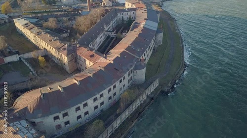 An aerial view of the Patarei Sea Fortress Prison in Talinn Estonia photo