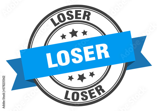 loser label sign. round stamp. band. ribbon