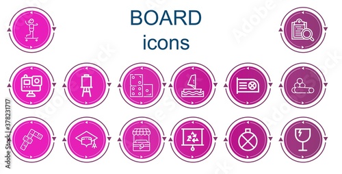 Editable 14 board icons for web and mobile