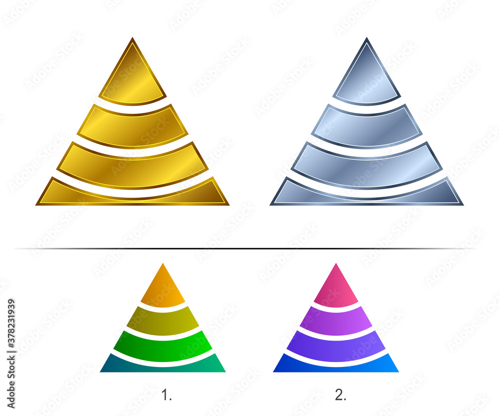 Pyramidal vector logo, Series business logo idea, Vector illustration