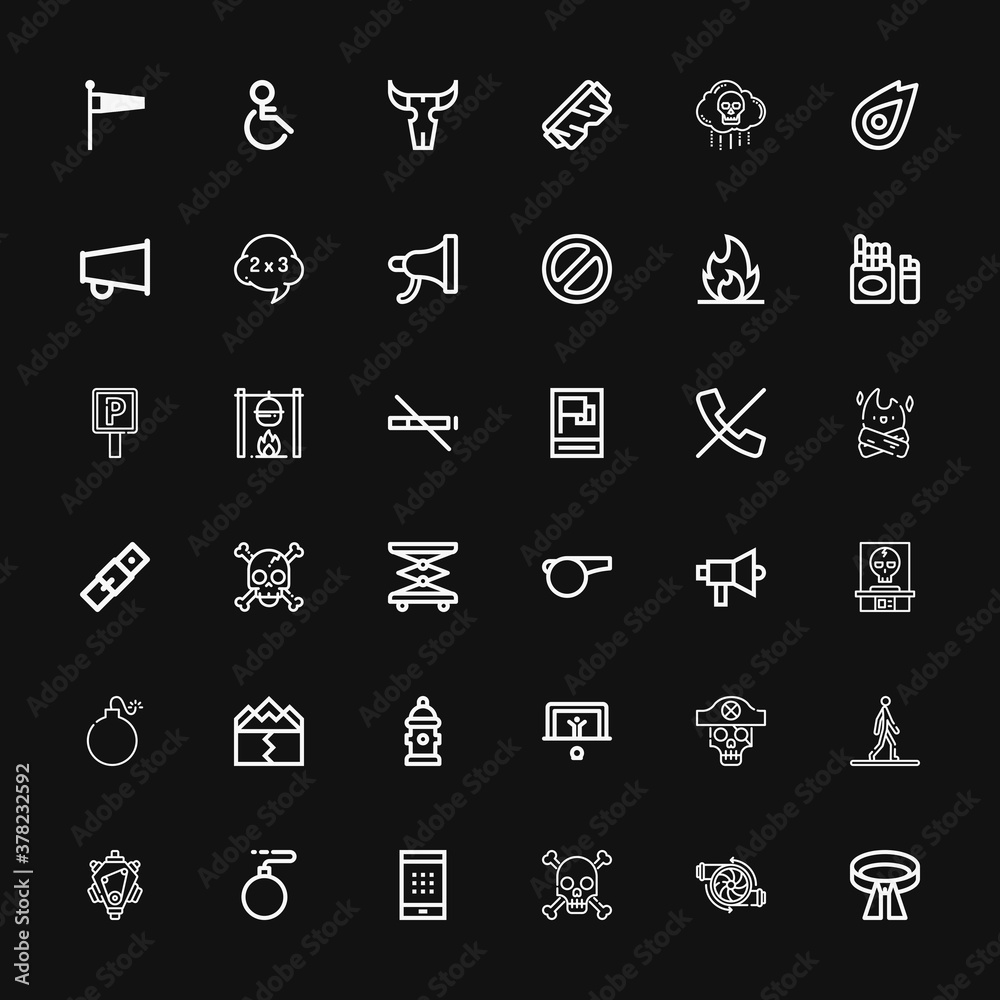 Editable 36 warning icons for web and mobile