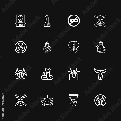 Editable 16 poison icons for web and mobile