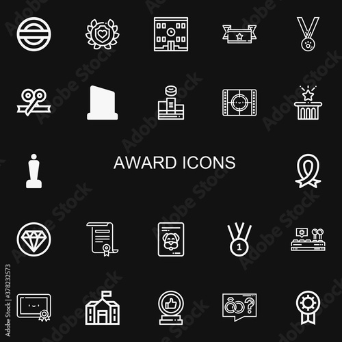 Editable 22 award icons for web and mobile
