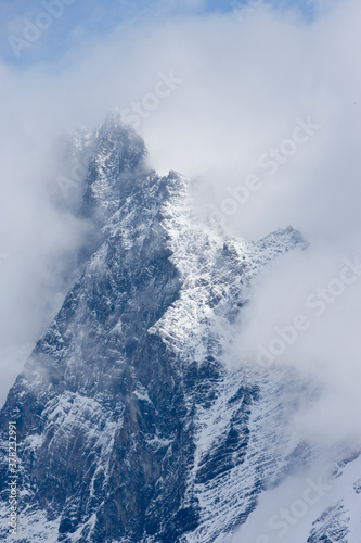 Mountain Peaks in Clouds, South Georgia Island, Antarctica