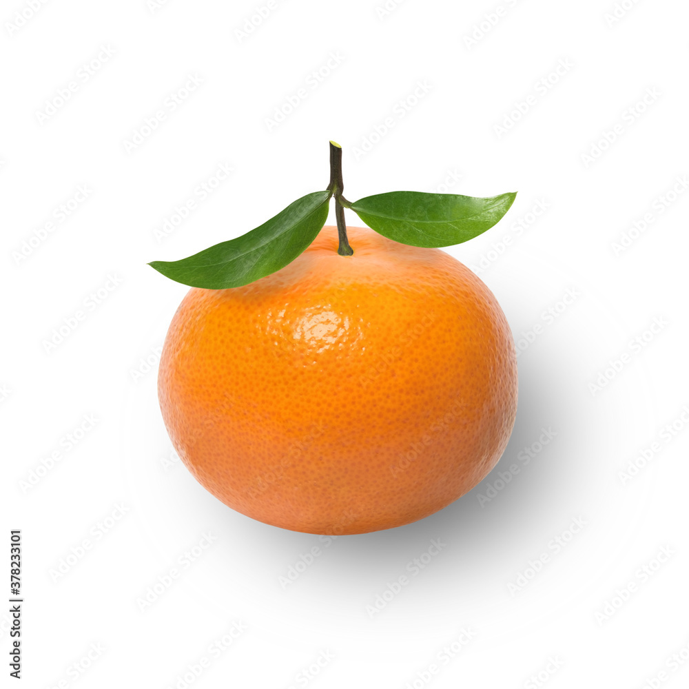 Orange tangerine with green leaf. Orange tangerine with green leaf.