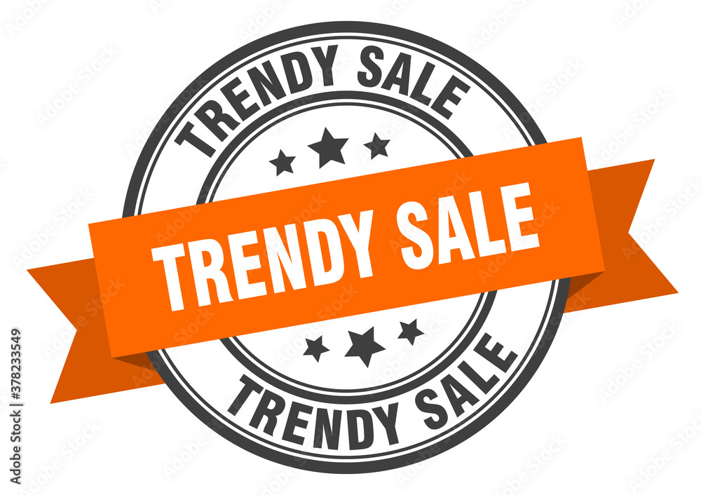 Fototapeta premium trendy sale label sign. round stamp. band. ribbon