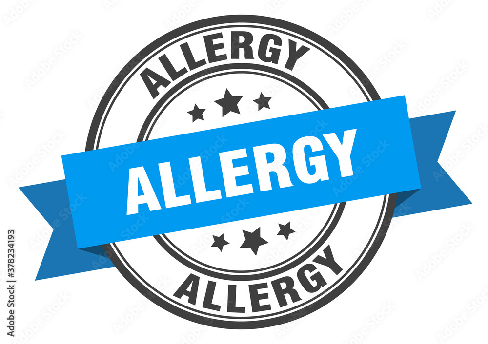 Fototapeta premium allergy label sign. round stamp. band. ribbon