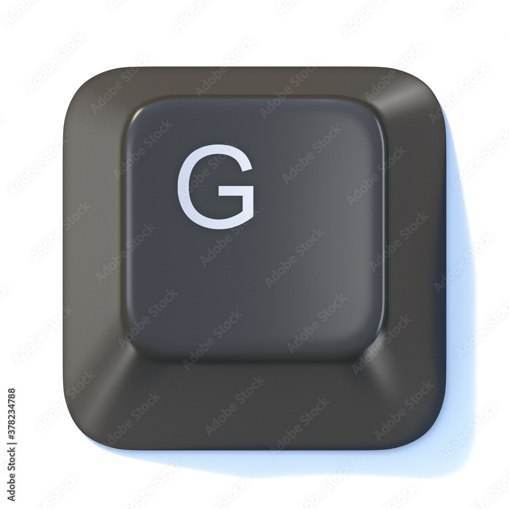 Black computer keyboard key Letter G 3D Black computer keyboard key Letter G 3D