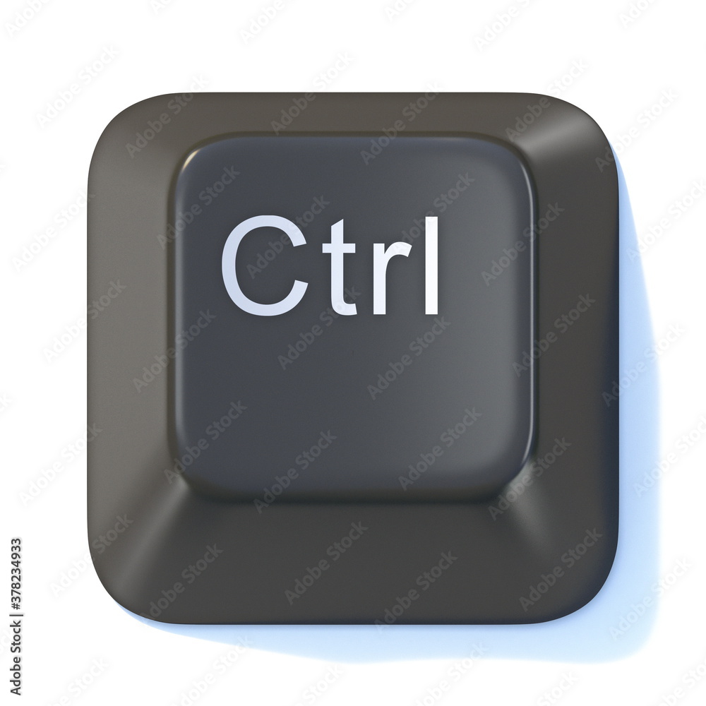 Black computer keyboard CTRL key 3D Black computer keyboard CTRL key 3D
