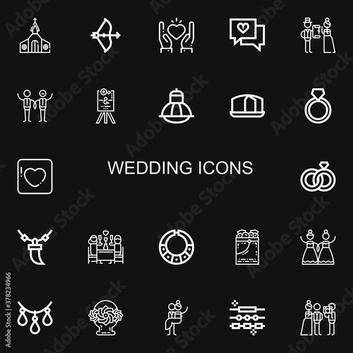 Editable 22 wedding icons for web and mobile