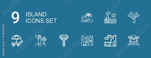 Editable 9 island icons for web and mobile