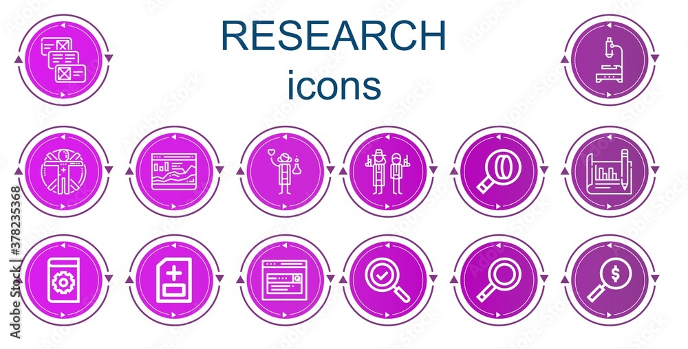 Editable 14 research icons for web and mobile Editable 14 research icons for web and mobile