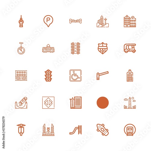 Editable 25 urban icons for web and mobile