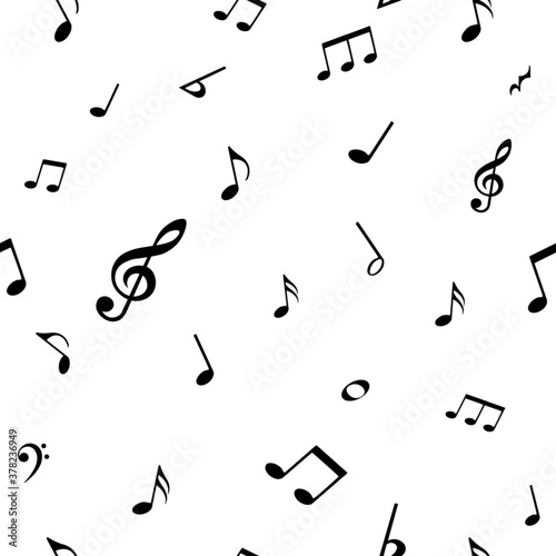 Music notes seamless pattern  vector illustration.