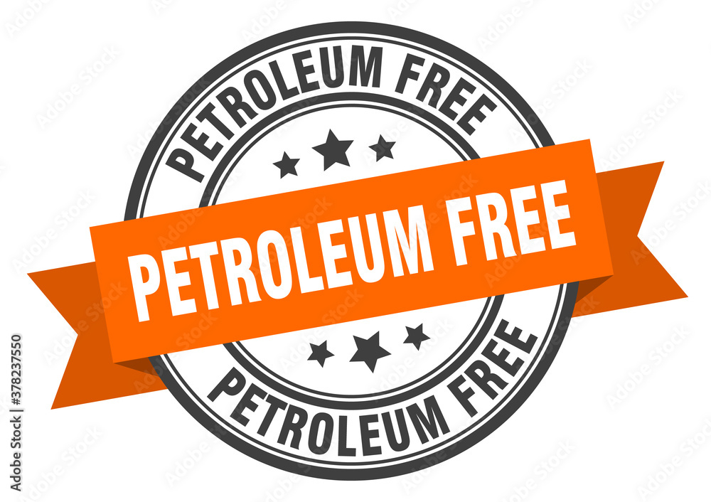 Fototapeta premium petroleum free label sign. round stamp. band. ribbon