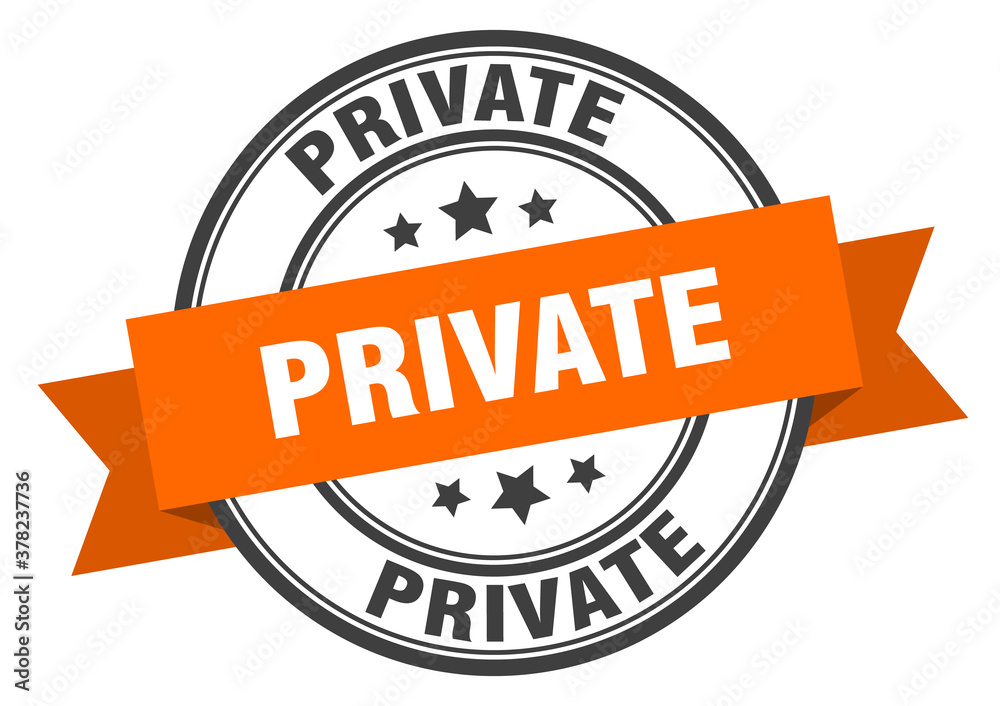 Fototapeta premium private label sign. round stamp. band. ribbon