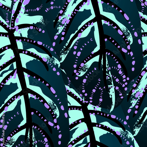 Tropical Leaf. Modern Motif. Jungle Print. Foliage
