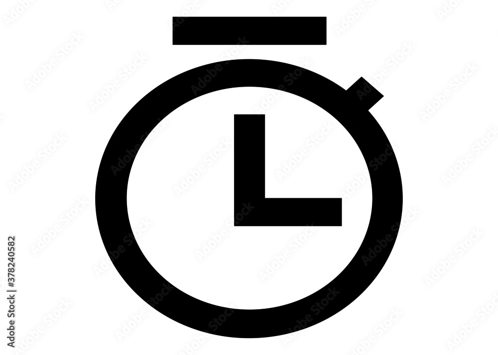 Alarm clock vector icon isolated on white background, simple line outline style, alarm clock ringing icon modern design Alarm clock vector icon isolated on white background, simple line outline style, alarm clock ringing icon modern design
