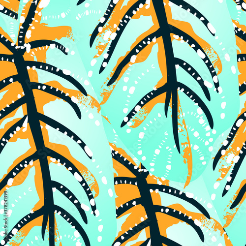 Tropical Leaf. Modern Motif. Jungle Print. Foliage