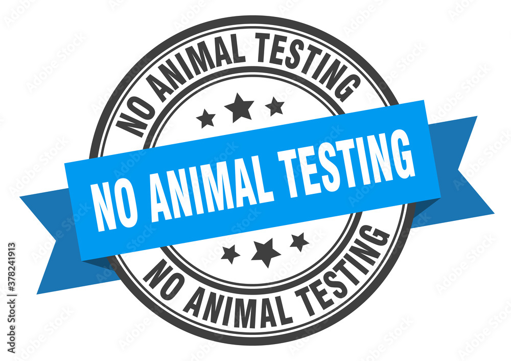 Fototapeta premium no animal testing label sign. round stamp. band. ribbon