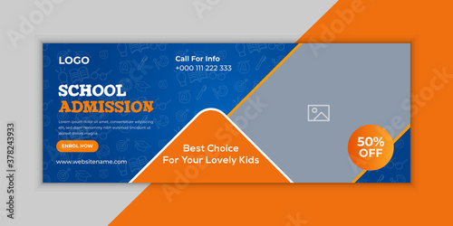 School admission facebook cover page design