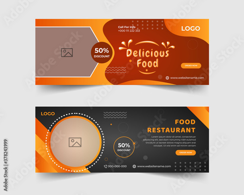 Food restaurant social media post facebook cover timeline web ad banner template