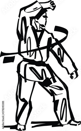 vector illustration of the taekwondo master