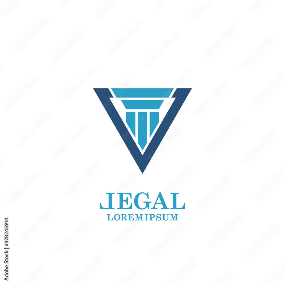 Law Logo with Column in Delta Frame Law Logo with Column in Delta Frame