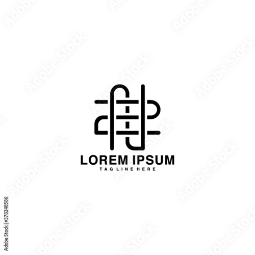 Initial letter and number logo, N2, 2N, N, 2, Logo design Vector element
