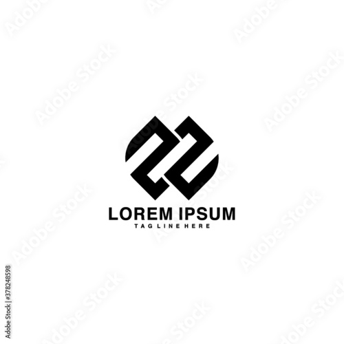 Initial letter and number logo, N2, 2N, N, 2, Logo design Vector element
